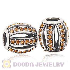 European Sterling Silver Leading Lady with Topaz Austrian Crystal Charm