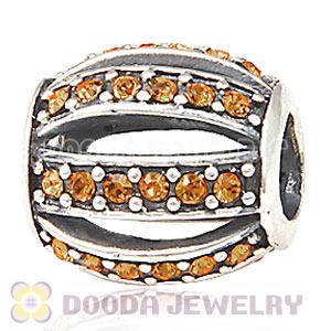 European Sterling Silver Leading Lady with Topaz Austrian Crystal Charm