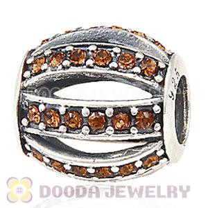 European Sterling Silver Leading Lady with Smoked Topaz Austrian Crystal Charm