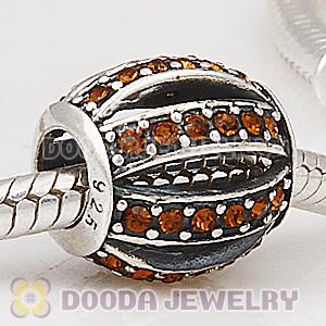 European Sterling Silver Leading Lady with Smoked Topaz Austrian Crystal Charm