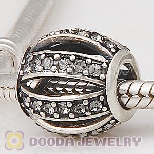 European Sterling Silver Leading Lady with Black Diamond Austrian Crystal Charm