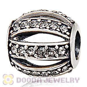 European Sterling Silver Leading Lady with Black Diamond Austrian Crystal Charm