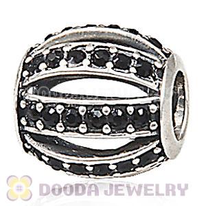 European Sterling Silver Leading Lady with Jet Austrian Crystal Charm