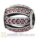 European Sterling Silver Leading Lady with Light Rose Austrian Crystal Charm