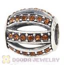 European Sterling Silver Leading Lady with Smoked Topaz Austrian Crystal Charm