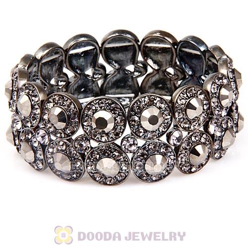 Hip Hop Style Pave Crystal Stretch Wrap Alloy Bracelet