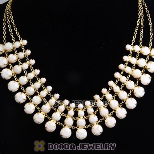 Chunky Multilayer Resin Rhinestone Choker Bib Necklaces Wholesale