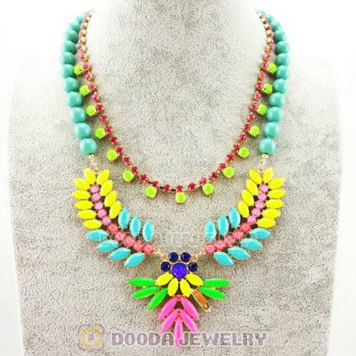 Fashion 2013 Design Lollies Multi Color Beads Wing Statement Necklaces Wholesale