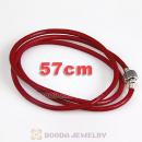 57cm European Red Triple Slippy Leather Energy Bracelet