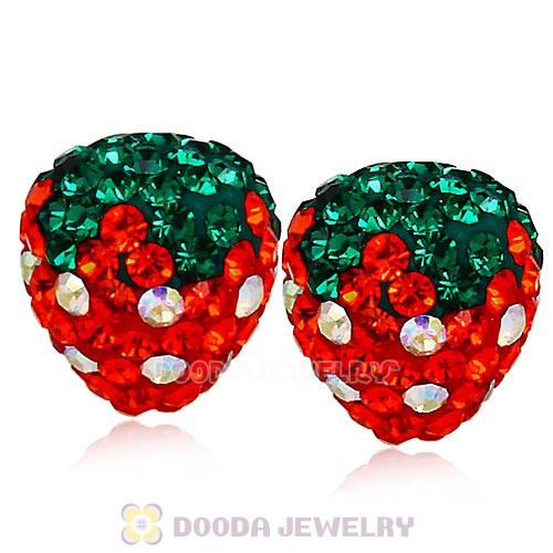 10X11mm Czech Crystal Strawberry Beads Earrings Component Findings