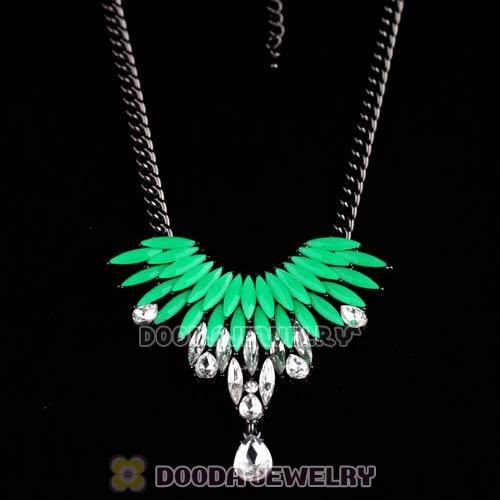2013 Design Lollies Green Resin Crystal Pendant Necklaces Wholesale