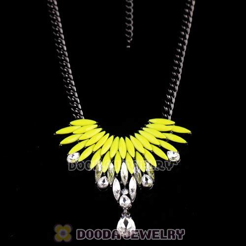 2013 Design Lollies Yellow Resin Crystal Pendant Necklaces Wholesale
