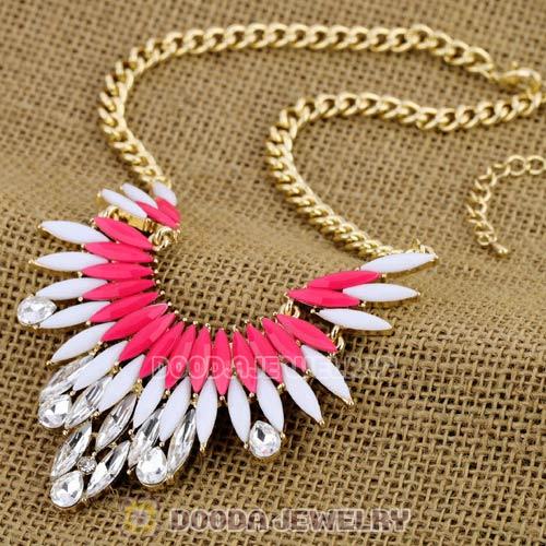 2013 Design Lollies Roseo and White Resin Crystal Pendant Necklaces Wholesale