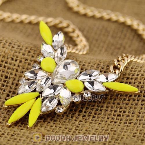 2013 Design Lollies Yellow Resin Crystal Pendant Necklaces Wholesale