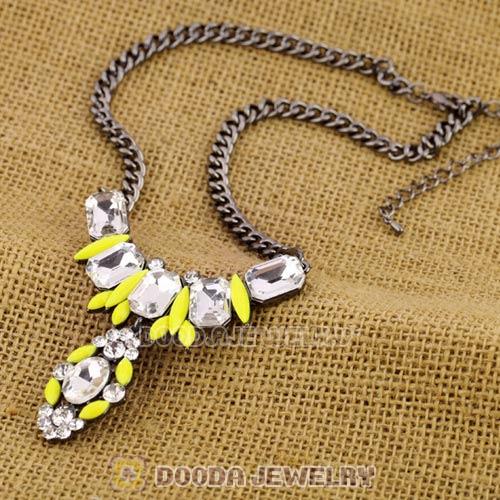 2013 Design Lollies Yellow Resin Crystal Pendant Necklaces Wholesale