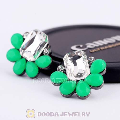 2013 Design Lollies Green Crystal Stud Earrings Wholesale
