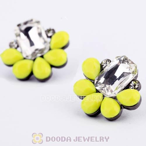 2013 Design Lollies Yellow Crystal Stud Earrings Wholesale