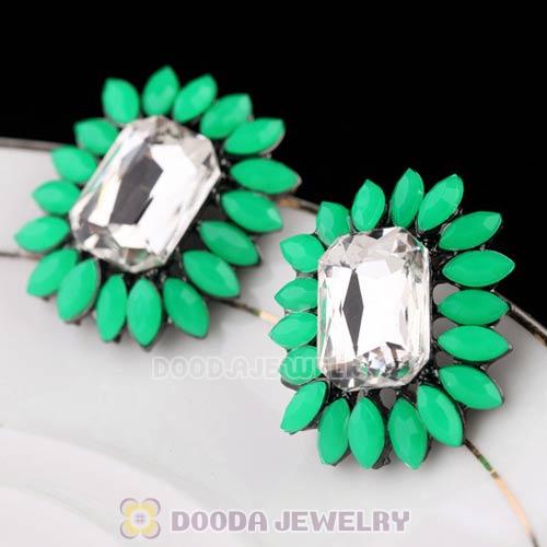 2013 Design Lollies Green Crystal Stud Earrings Wholesale