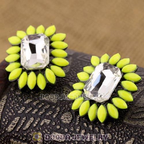 2013 Design Lollies Yellow Crystal Stud Earrings Wholesale