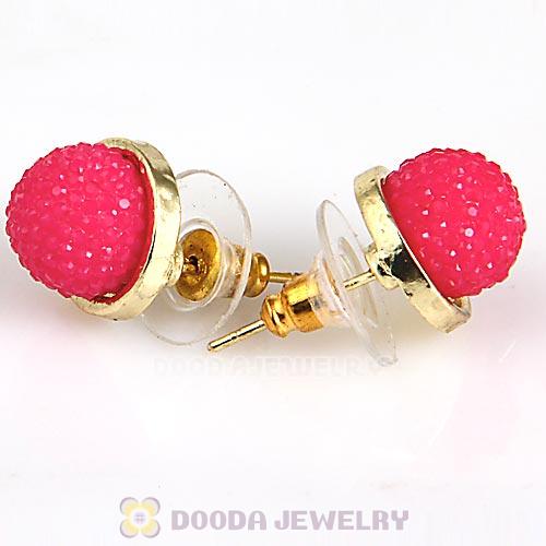 Fashion Gold Plated Pink Bubble Stud Earring Wholesale