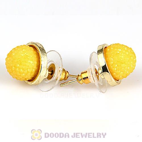 Fashion Gold Plated Yellow Bubble Stud Earring Wholesale