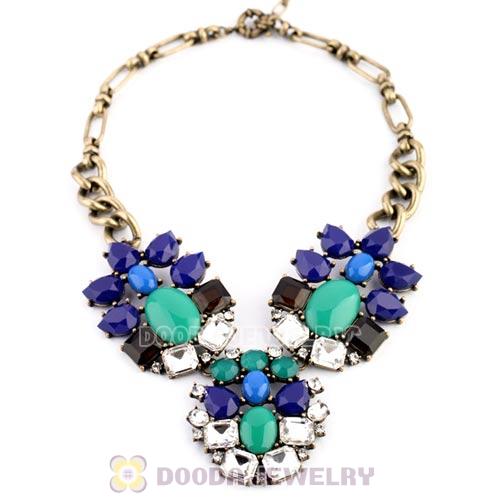 2013 Design Lollies Blue Green Resin Crystal Peacock Necklaces Wholesale