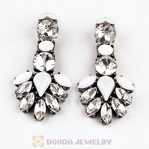 2013 Design Lollies White Resin Crystal Chandelier Earrings