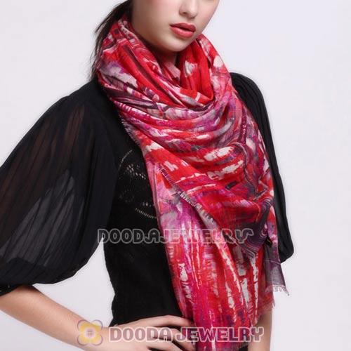 Urban Retro Wool Scarves Digital Painting modern metropolis Pashmina Shawl