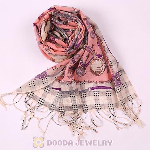 European Rural Wool Scarves Digital Painting Love Clock Pashmina Shawl