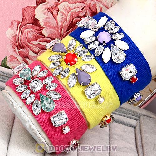 Fashion Pink Cloth and Crystal Bracelets Wholesale