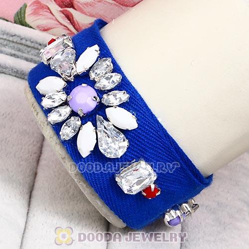 Fashion Blue Cloth and Crystal Bracelets Wholesale