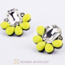 2013 Design Lollies Yellow Crystal Stud Earrings Wholesale