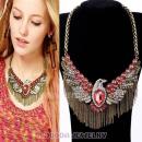 Vintage Style Brand Crystal Hawk Tassels Necklace Wholesale