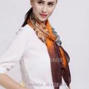 Mulberry Silk Scarves Digital Painting gradual change leave Pashmina Shawls Wholesale