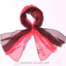Mulberry Silk Scarves Digital Painting Red Fade Pashmina Shawls Wholesale