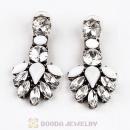 2013 Design Lollies White Resin Crystal Chandelier Earrings