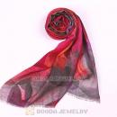 Mori Girl Style Wool Scarves Digital Painting Leaves Pashmina Shawl