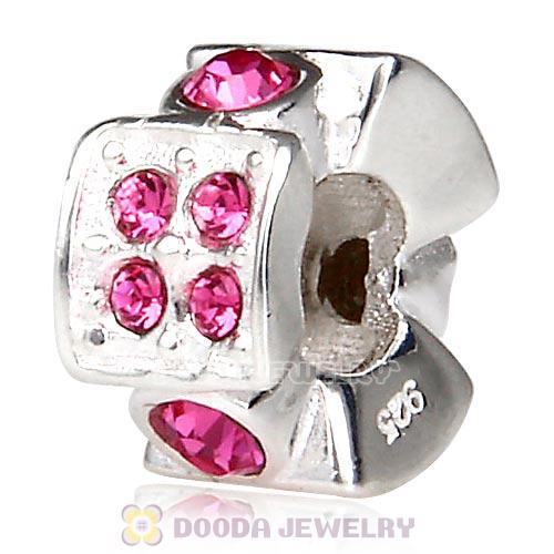 European Sterling Silver Radiance Beads with Rose Austrian Crystal