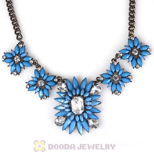 2013 Design Lollies Blue Resin Crystal Statement Necklaces Wholesale