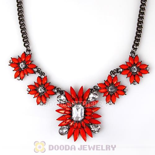 2013 Design Lollies Red Resin Crystal Statement Necklaces Wholesale