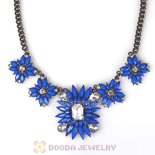 2013 Design Lollies Dark Blue Resin Crystal Statement Necklaces Wholesale