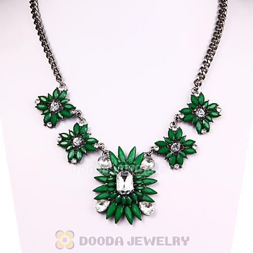 2013 Design Lollies Dark Green Resin Crystal Statement Necklaces Wholesale