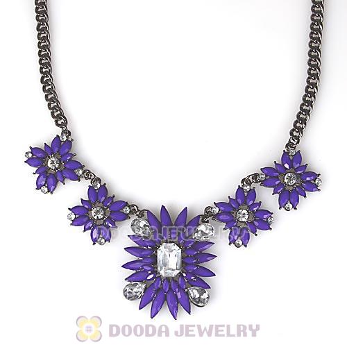 2013 Design Lollies Lavender Resin Crystal Statement Necklaces Wholesale