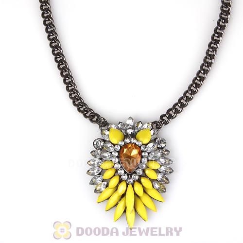 2013 Design Lollies Yellow Resin Crystal Pendant Necklaces Wholesale