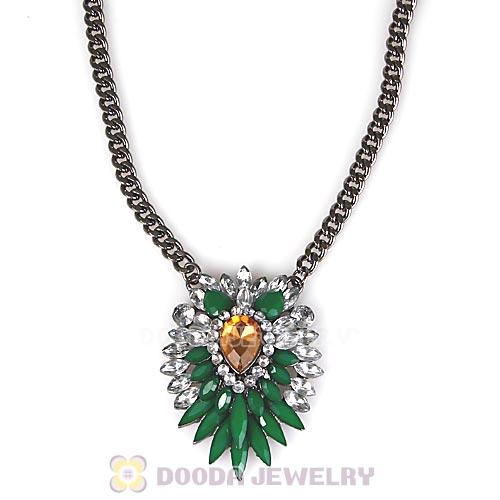 2013 Design Lollies Dark Green Resin Crystal Pendant Necklaces Wholesale