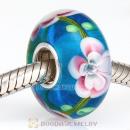 Top Class European Glass Flower Beads with 925 Silver Single Core