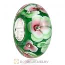 Top Class European Glass Flower Beads with 925 Silver Single Core