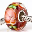 Top Class European Glass Flower Beads with 925 Silver Single Core