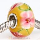 Top Class European Glass Flower Beads with 925 Silver Single Core