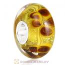 Silver Bits Flower Glass Beads in 925 Silver Single Core